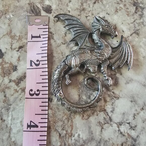Fantasy Dragon Pendant – USA Cast Pewter – Winged Creature Necklace - Picture 4 of 5